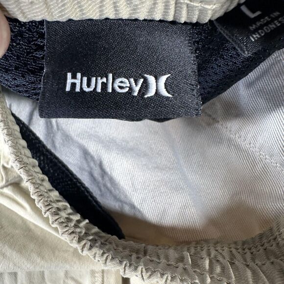 Hurley x Nike Pants Mens Large Tan Jogger Nike Dri-Fit Nylon Elastic Waist Cuffs - Picture 4 of 13